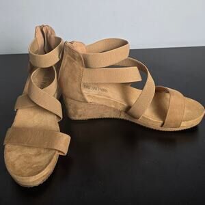Dream Pairs Sandals Women's Low Wedge Sandals Ankle Strap Open Toe Size 9
